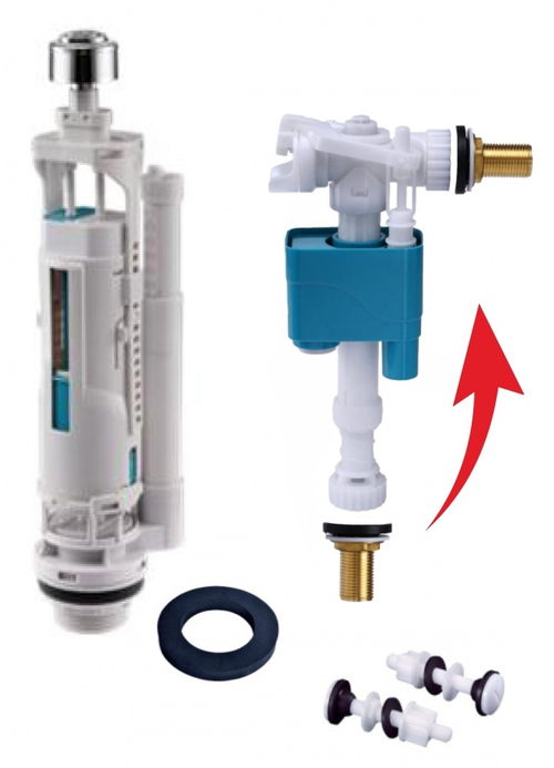 Арматура для бачка с УНИВЕР. клапаном 1/2 (2-кн) GANZER (12/1шт)