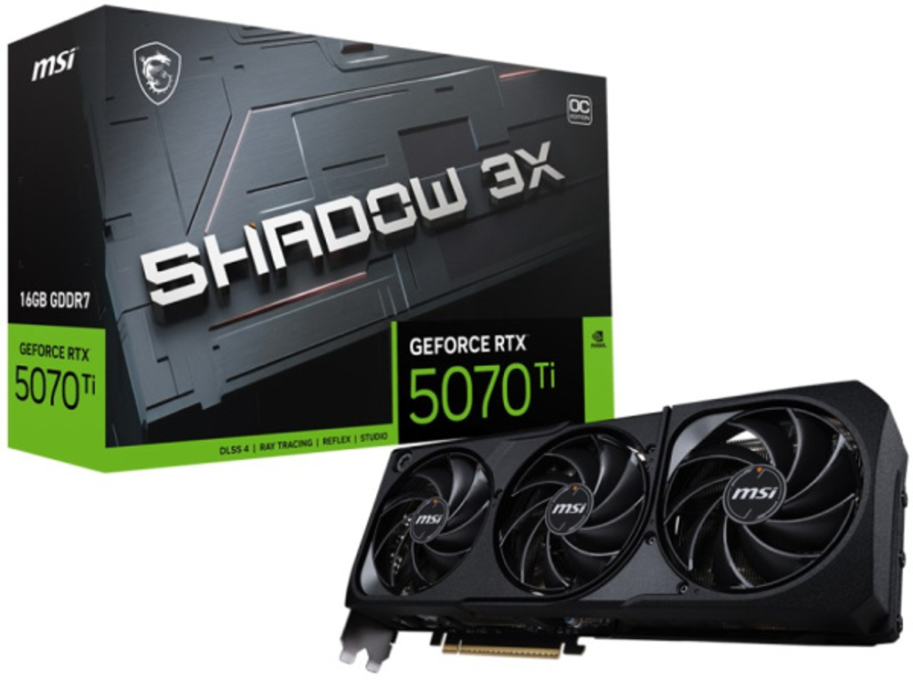 Видеокарта MSI GeForce RTX 5070 TI SHADOW 3X OC (RTX 5070 Ti 16G SHADOW 3X OC)