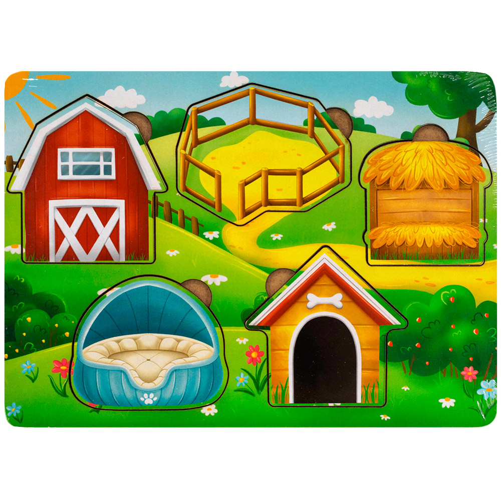 Деревянная Рамка вкладыш многоуровневая Домашние животные, кто где живет? ОА-00000474/ОЗОН