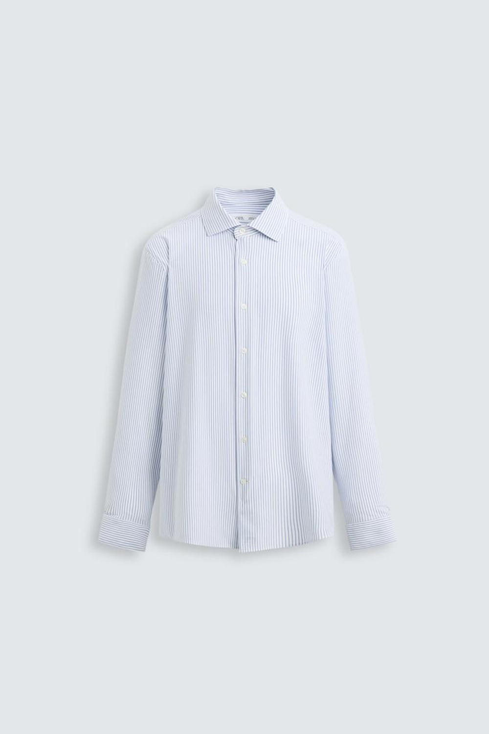 ZARA РУБАШКА REGULAR-FIT, БЕЛЫЙ/МОРСКОЙ СИНИЙ