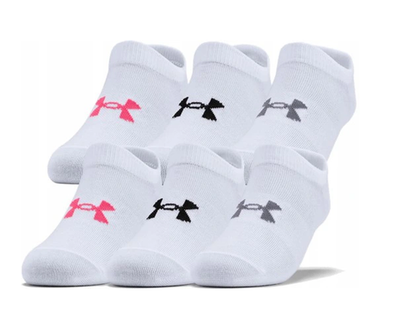 Теннисные носки Under Armour Girls' UA Essentials No Show 6Pack - white/cerise