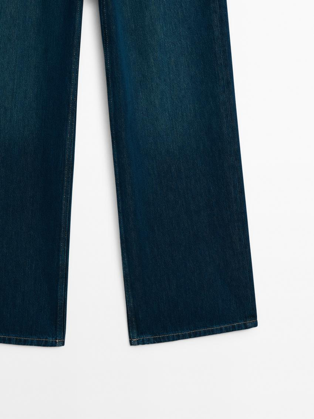 Massimo Dutti Джинсы с высокой посадкой и широкими штанинами, темно-синий