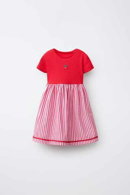 ZARA ПЛАТЬЕ С ВЫШИВКОЙ, КРАСНЫЙ