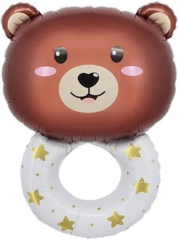 Шар (29""/74 см) Фигура, Погремушка Медвежонок, 1 шт.В9