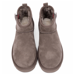 UGG Mens Classic Ultra Mini Zip Boot Smoke