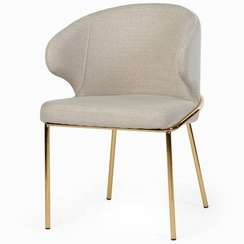 Стул Silva, светло-бежевый, золотые ножки