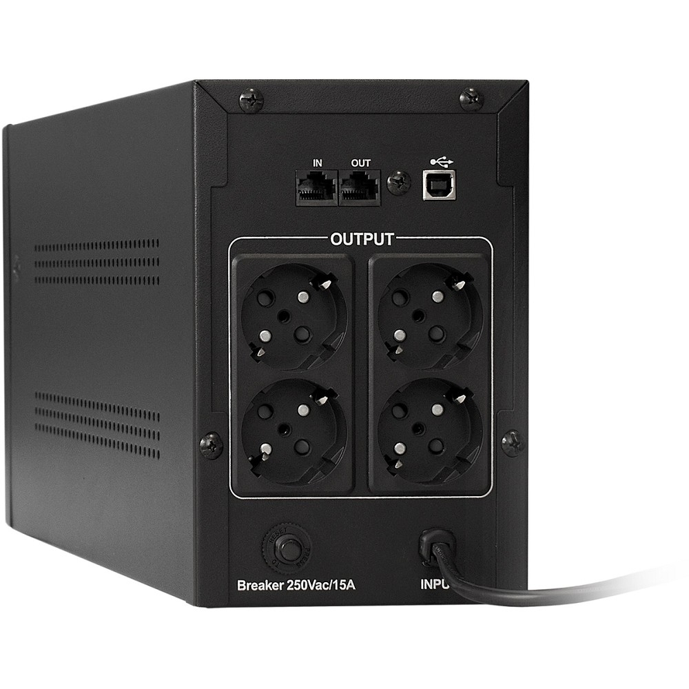 Источник бесперебойного питания Exegate EP285515RUS ИБП ExeGate SpecialPro UNB-2000.LED.AVR.EURO.RJ.USB &lt;2000VA/1200W, LED, AVR, 4 евророзетки, RJ45/11, USB, Black&gt;
