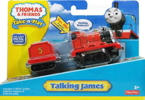 Паровозик говорящий Джеймс с прицепом (Take-n-Play)