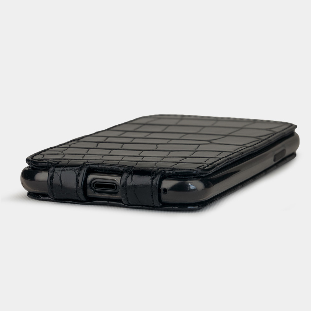 Special order: Чехол для iPhone 11 Pro из натуральной кожи крокодила, цвета черный лак