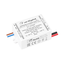 Блок питания ARPJ-SP-38160-PFC-TRIAC-MINI (6W, 19-38V, 160mA) (Arlight, IP65 Пластик, 5 лет) 047585