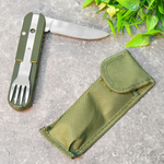 Нож туристический складной многофункциональный 5 в1, вилка, ложка