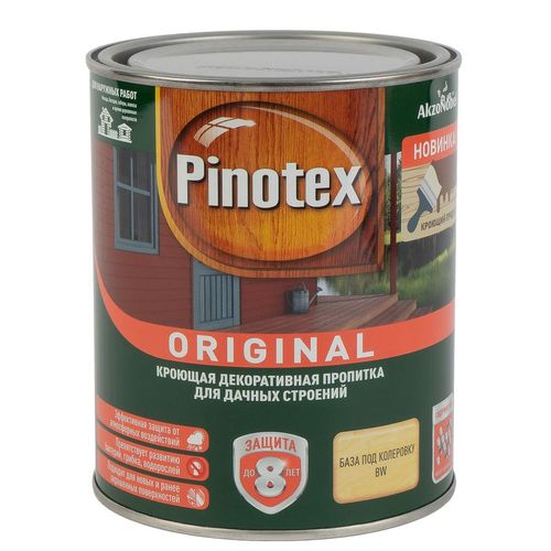 Декоративно-защитное средство для дерева Pinotex Original база А белое полуматовое 0,9 л