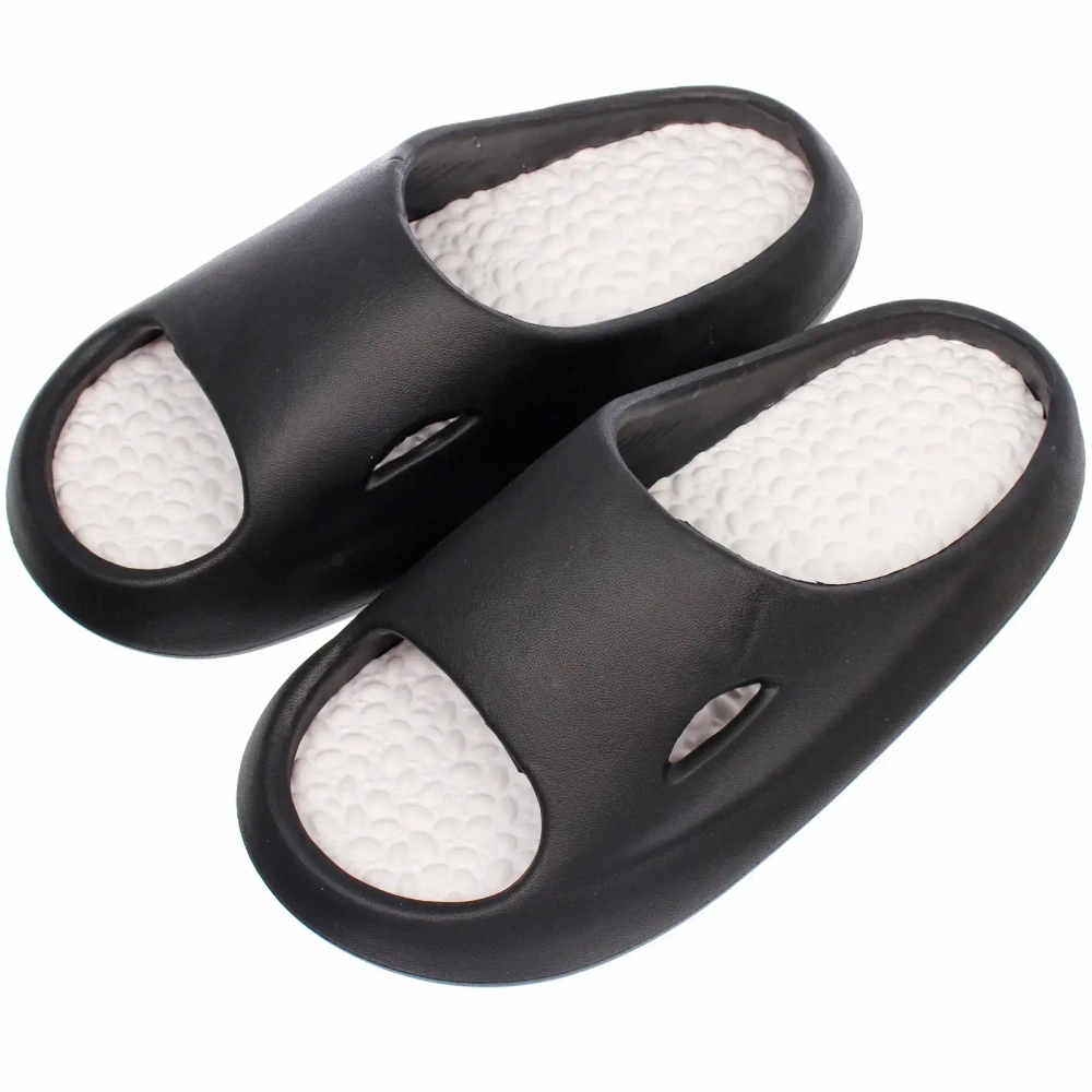 Шлепанцы женские «RELAX», цвет черный, белая стелька, р-р 38-39