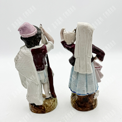 Рыбак и рыбачка. Пара статуэток. Фарфор, роспись.  Edme Samson & C (Эдме Самсон), Франция.