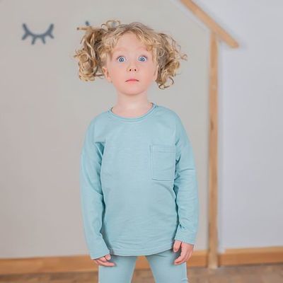 Basic long sleeve T-shirt - Sea Blue