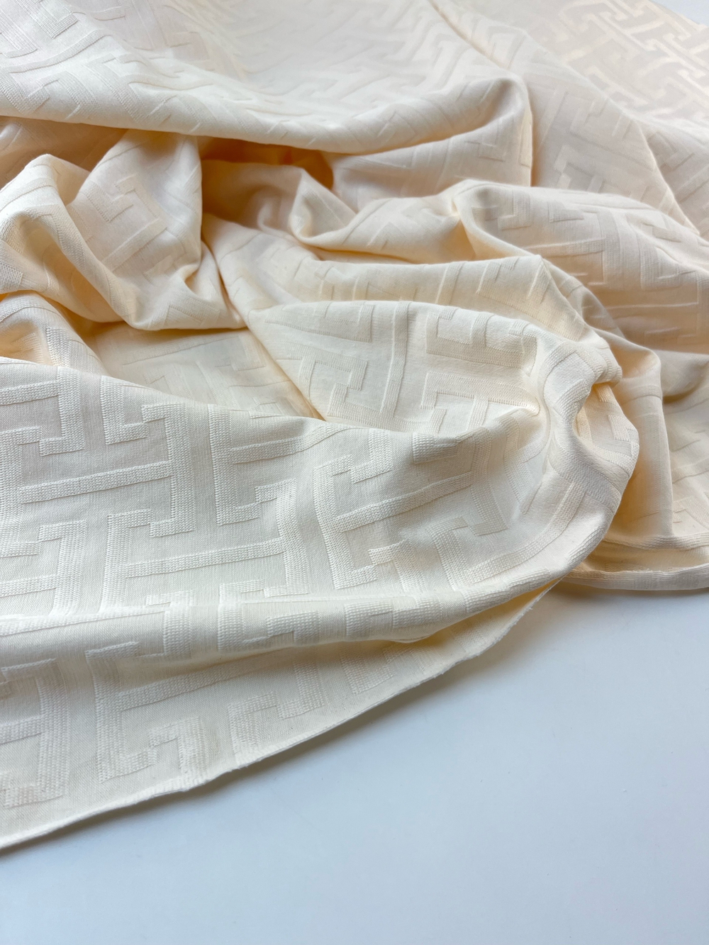 КРЕМ - Трикотаж рибана жаккард, пенье (КРВ693 Олеся)