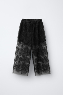 ZARA БРЮКИ РАСШИТЫЕ БИСЕРОМ, ЧЕРНЫЙ