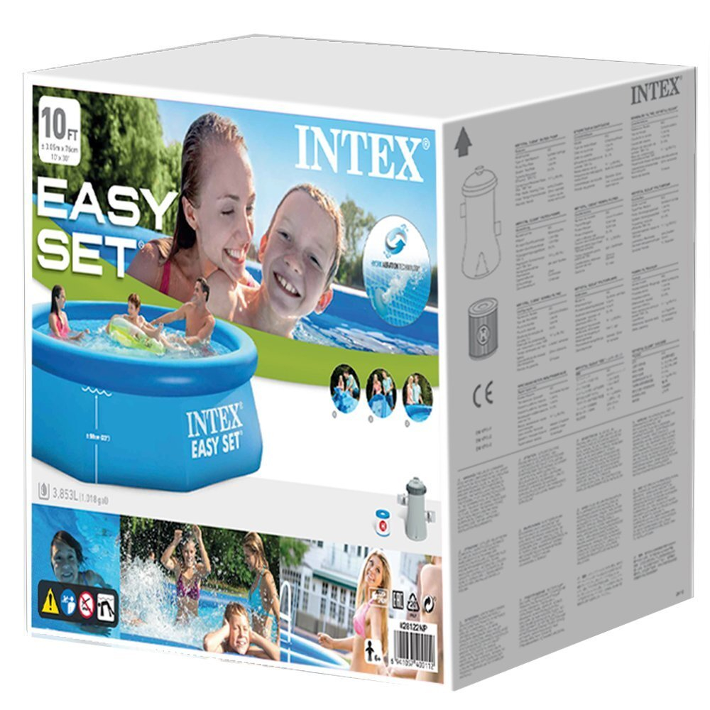 Бассейн с надувным бортом Intex Easy Set 3853 л фильтр-насос 1250 л/ч