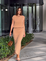 юбка макси в цвете карамель