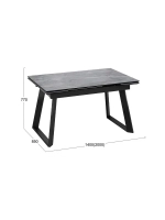 Стол кухонный Черный муар мрамор 140(200)х85х77 см