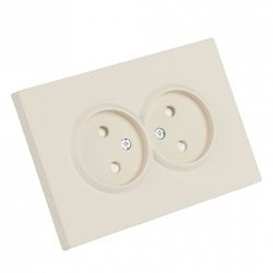 Розетка двойная без заземления и со шторкой Stekker Эмили 49903