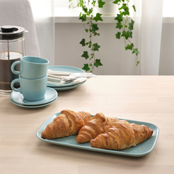 IKEA FÄRGKLAR  (ИКЕА ФÄРГКЛАР)  -  Тарелка, матовая светло-бирюзовая, 30x18 см