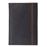 Обложка для паспорта FABULA "Brooklyn", натуральная кожа, контрастная отстрочка, черная, О.81.BR