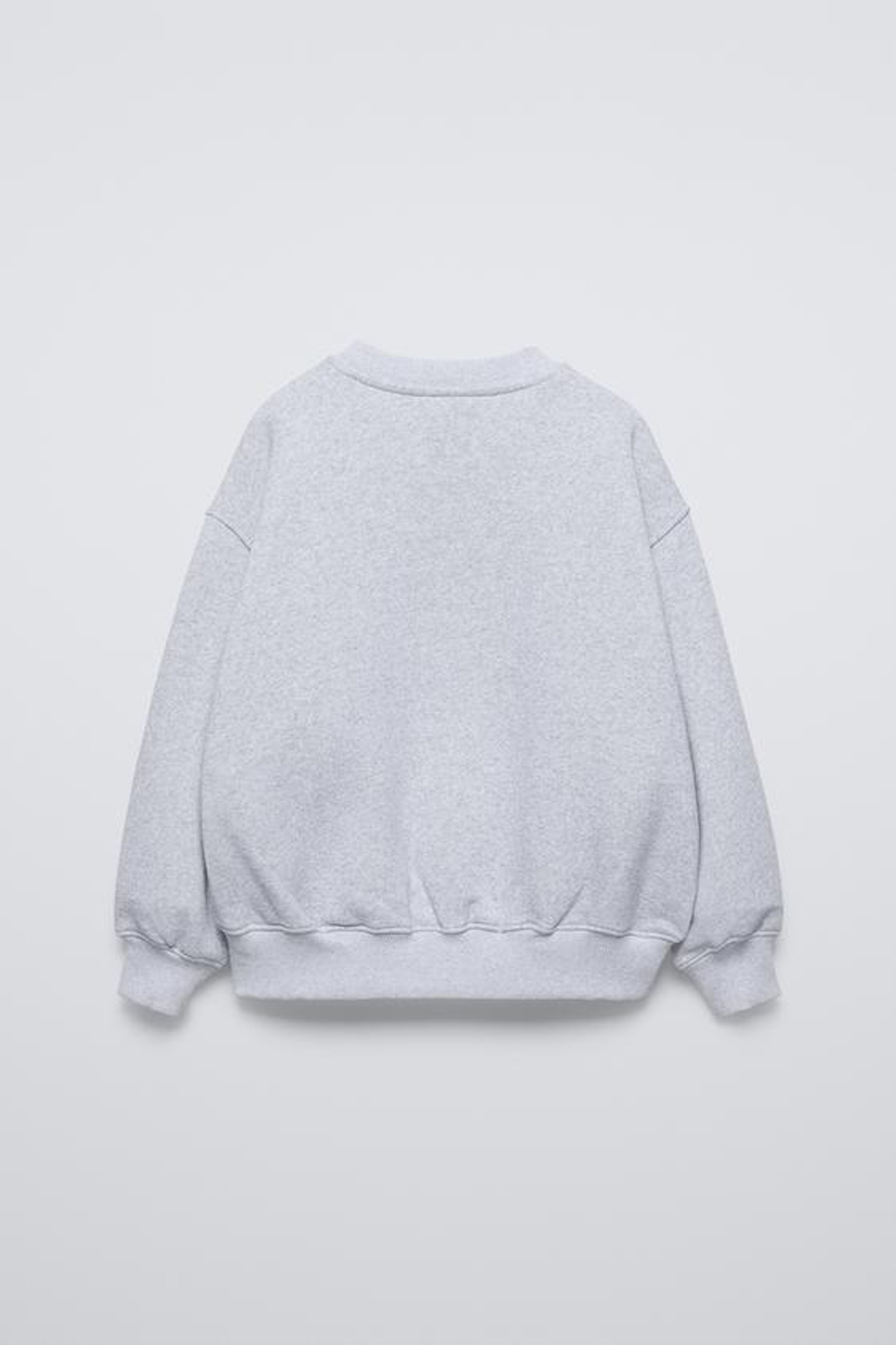 ZARA ХУДИ С РЕЛЬЕФНОЙ НАДПИСЬЮ, СЕРЫЙ С МЕЛАНЖЕВЫМ ЭФФЕКТОМ