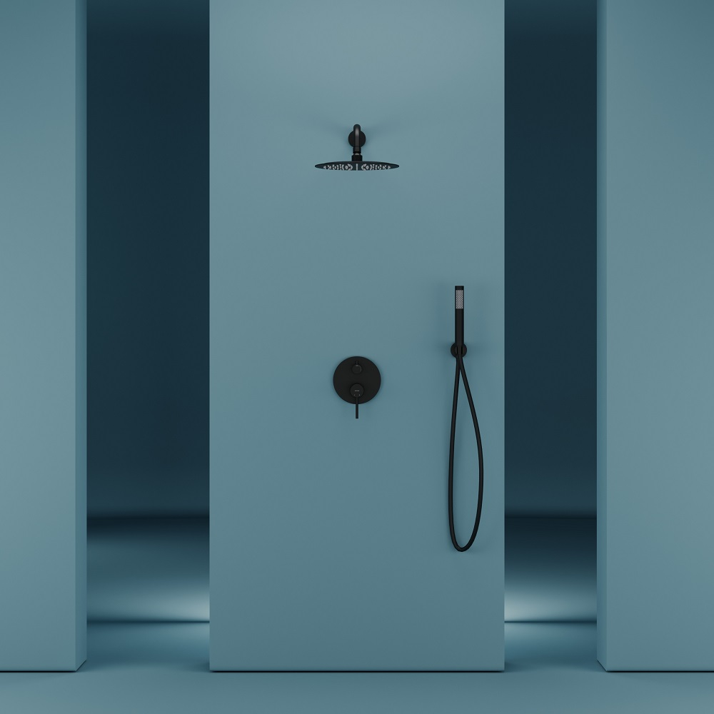 Душевой комплект Sancos Select встраиваемый для душа, цвет черный матовый