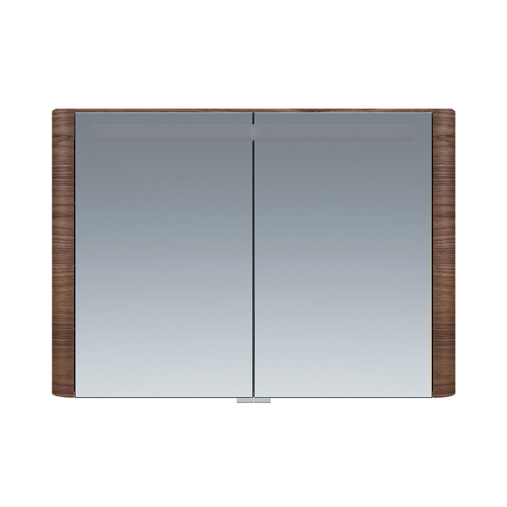 M30MCX1001NF Sensation, зеркало, зеркальный шкаф, 100 см, с подсветкой, орех, текстурированная, шт