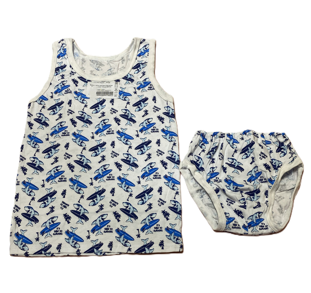 Комплект на мальчика трусы и майка из кулирки (100% хлопок) на рост 110 см