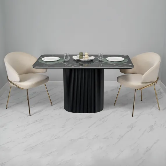 Стул Lime, кремовый микровелюр с золотыми ножками