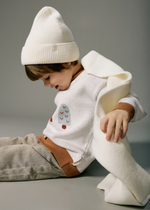 6092-02 Шапка вязаная с отворотом (экрю)