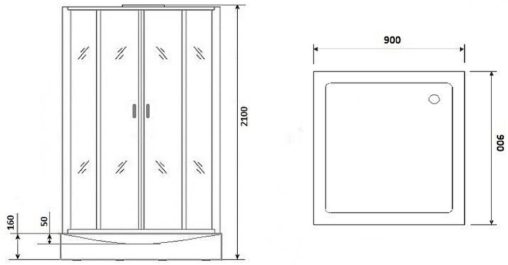 Душевая кабина Niagara Premium 90x90 NG-6001-01Q без гидромассажа