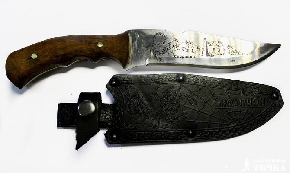 Нож Кизлярский Скорпион с кожаными ножнами