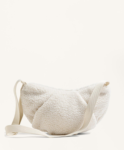 Oysho Мини-сумка через плечо из искусственной овчины, экрю