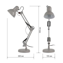 Настольный светильник ЭРА N-214-E27-40W-GY серый