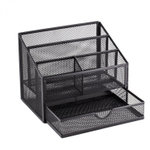 Подставка-органайзер д/канцтоваров, Alingar, металлическая, 23*20*15 см, 5 отделений, выдвижной ящик