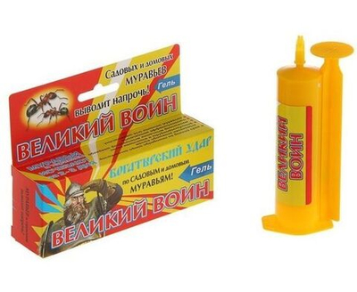 От муравьев гель 45гр (шприц) диазинон/хлорпирифос (садовых и домашних) Великий воин Ваше  хозяйство