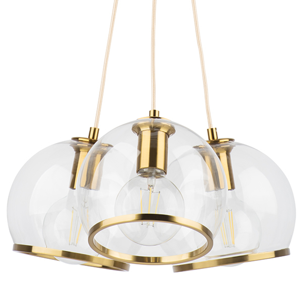 729031 Люстра SFERICO 3х40W E27 ЛАТУНЬ/ПРОЗРАЧНЫЙ