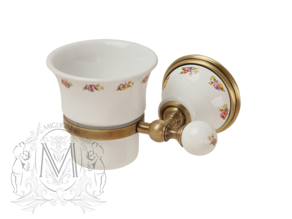 Стакан настенный Migliore Provance ML.PRO-60.502 керамика с декором