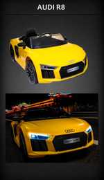 Детский электромобиль "AUDI R8" 12V, желтый