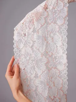 03-286 ОПТ Кружево эластичное 22 см, айвори/пудра