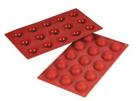 Форма силиконовая P.L. Proff Cuisine "Полусфера" 15 ячеек d 40 мм, h 20 мм (30*17,5 см)