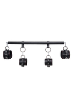 Черная распорка с 4 манжетами для рук и ног