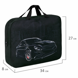 Папка на молнии с ручками BRAUBERG А4, 1 отделение, полиэстер, 80 мм, "City car", 271486