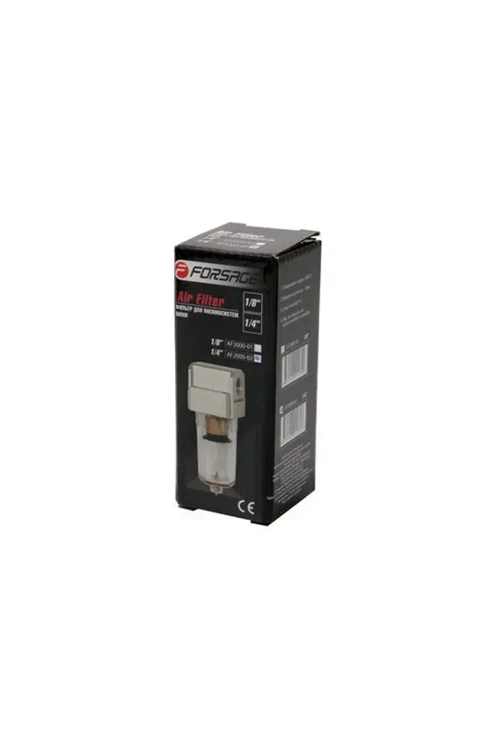 Фильтр для пневмосистемы 1/8''(пропускная способность 600 л/мин давление max 10 bar. температура воздуха 5 до 60С.5 Мк) Forsage F-AF2000-01
