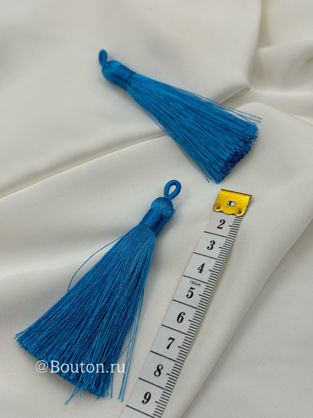 Кисточка для штор синяя 8 см
