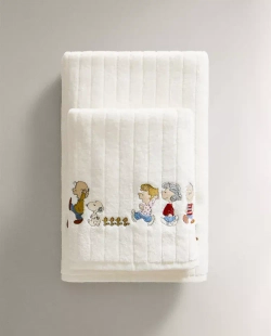 ZARA HOME ДЕТСКОЕ ПОЛОТЕНЦЕ PEANUTS™, ЖЕЛТОВАТО-БЕЛЫЙ