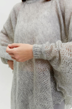 Пончо пуховое Т005-03 серое